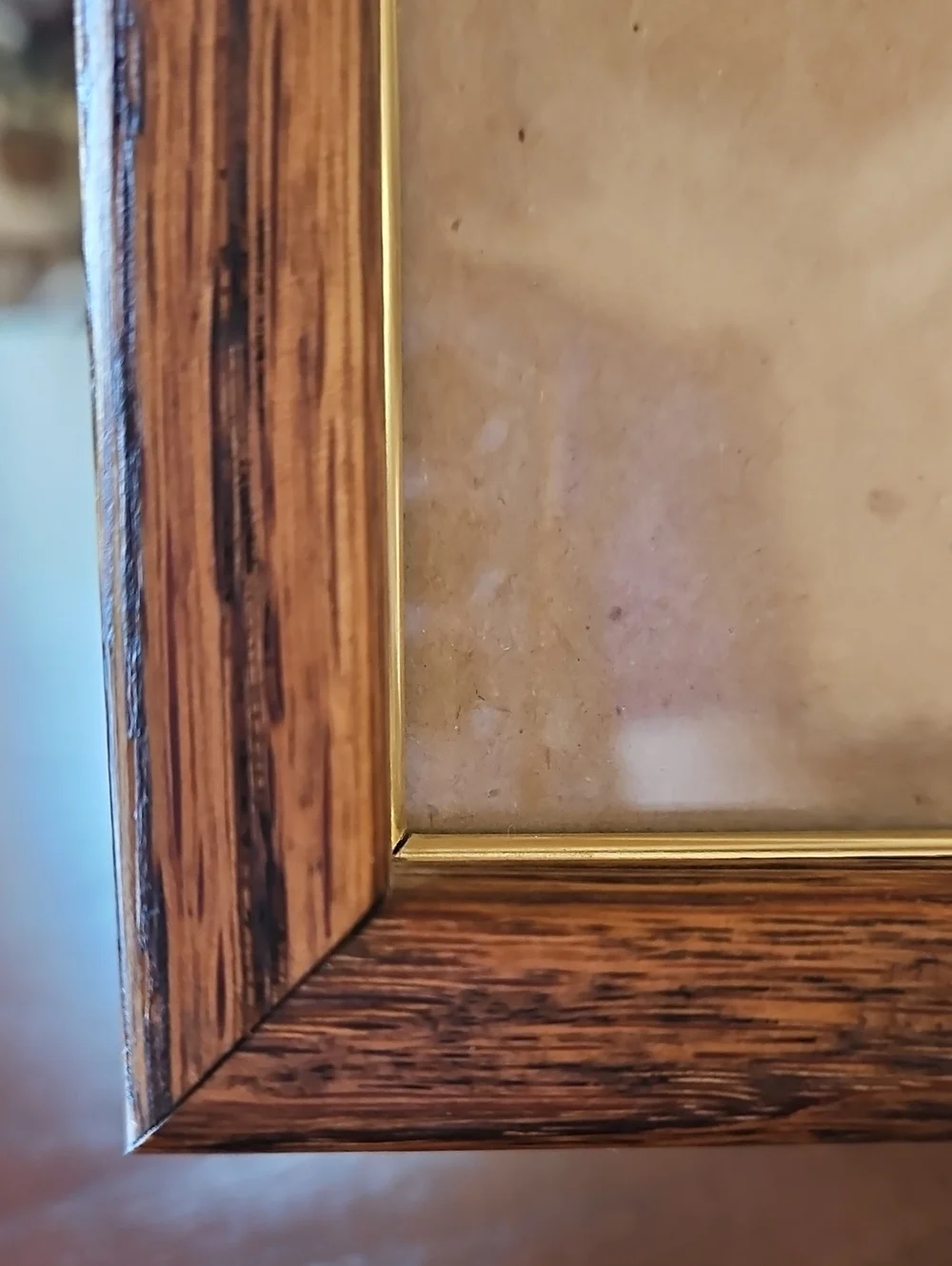 Authentic Vintage Heavy Grain Oak Photo Frame 8